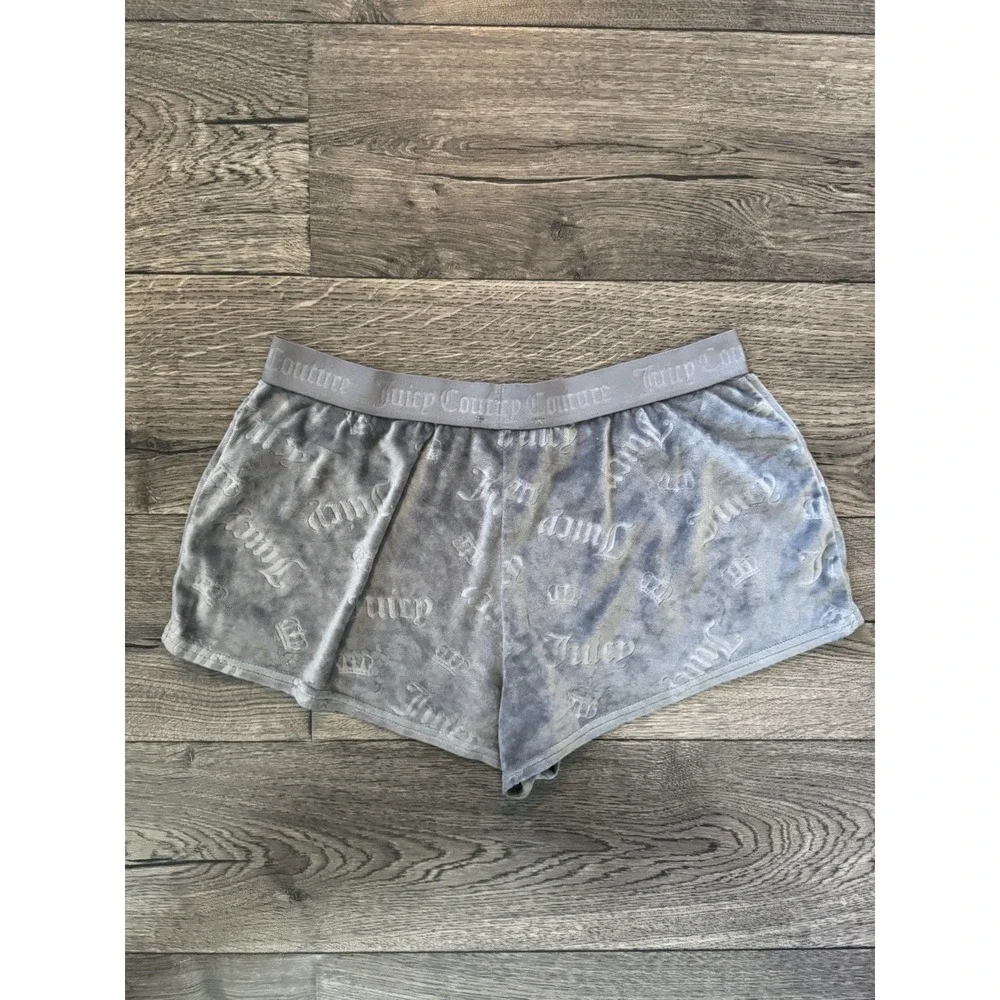 Juicy Couture Shorts Womens Large‎ Gray Sleep Velour - Picture 7 of 7